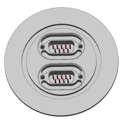 KF50 Flange with 2pcs DB9 Connector Feedthroughs