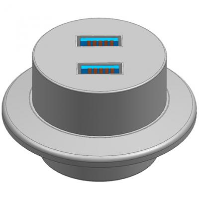 KF40 Flange to 2 Ports USB3.0 Feedthroughs Connector Female to Female Welded Version